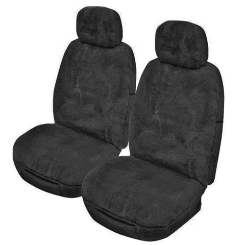 Sheepskin Seat Covers Universal 16mm Charcoal