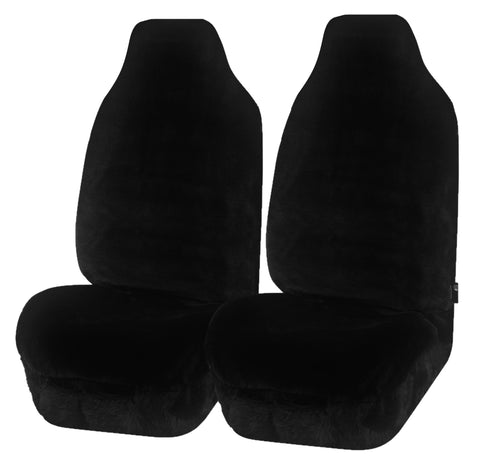 Universal Finesse Faux Fur Seat Covers - Universal Size - Black
