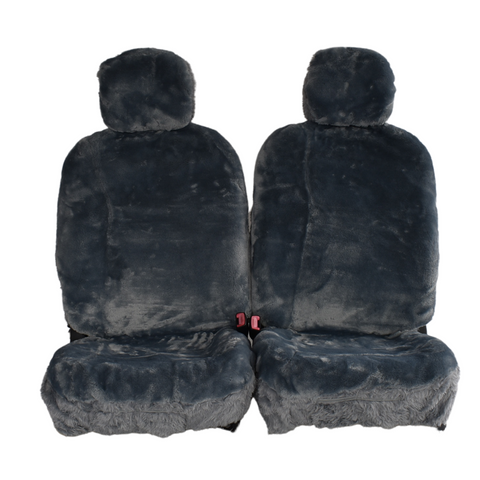 Sheepskin Seat Covers - Universal Size (14mm) - Charcoal