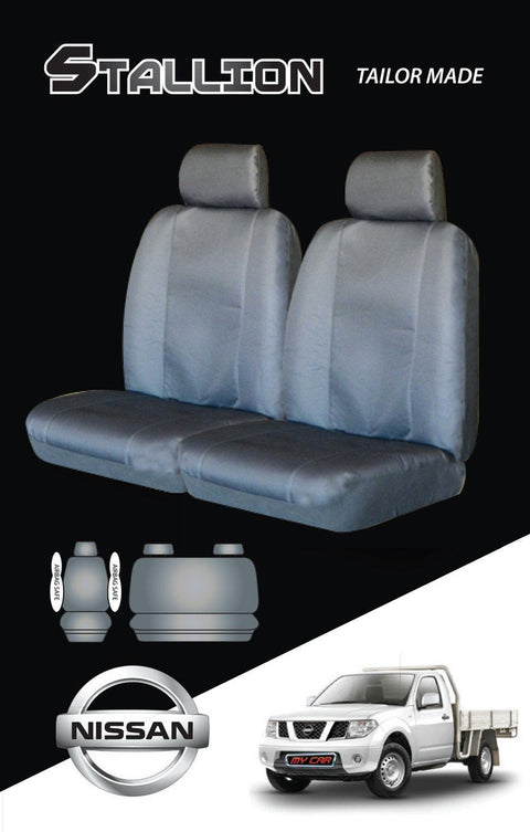 Canvas Seat Covers For Nissan Navara 04/1997-2020 D22 Grey Dual-Cab