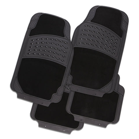 Shadow 4-Piece Black Carpet/Rubber Car Mat