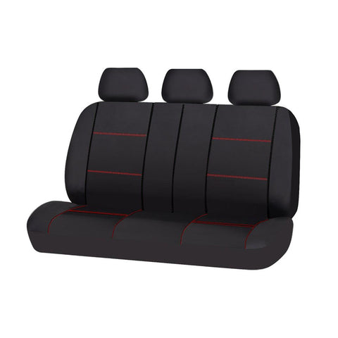 Universal Rear Seat Cover Size 06/08S | Black/Red Stitching