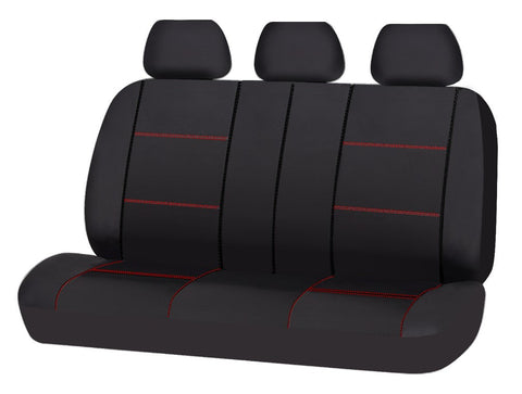 Universal Rear Seat Cover Size 06/08S | Black/Red Stitching