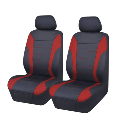 Universal Ultra Light Neoprene Front Seat Covers Size 30/35 | Black/Red