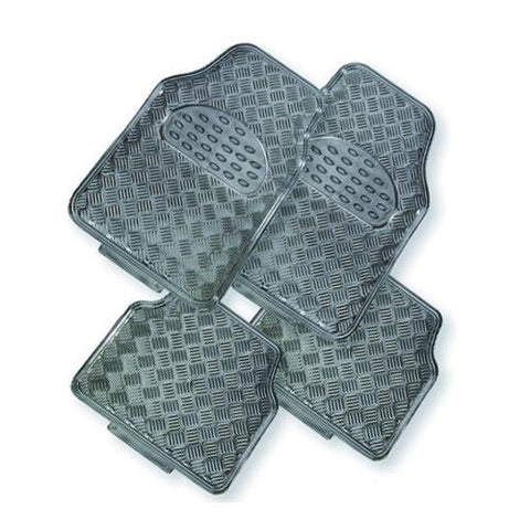 Venom 4-Piece Carbon Rubber/Aluminium Look Car Mat